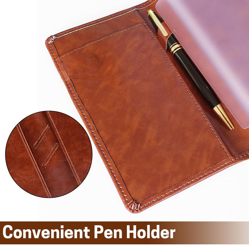 Aurya Leather Checkbook Covers for Personal Checkbook, Checkbook Holder with Free Vinyl Divider, Checkbook Cover for Duplicate Checks for Men and Women - Image 4